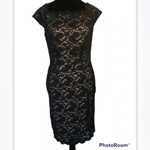 Collection By Dressbarn Dresses | Black Lace Dress W/Nude Lining, Size 8, Collection By Dresbarn | Color: Black/Cream | Size: 8 | Pm-14092825's Closet Collection By Dressbarn Dresses | Black Lace Dress W/Nude Lining, Size 8, Collection By Dresbarn | Color: Black/Cream | Size: 8 | Pm-14092825's Closet